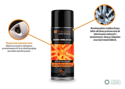 SREBNA FARBA DO FELG 400ML TEGER