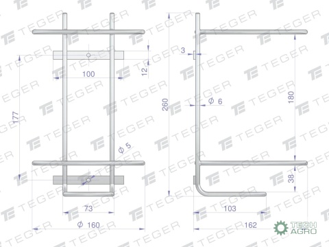 Uchwyt mocujący do żelu (opakowania 4l) / TEGER