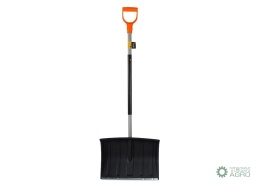 Łopata do śniegu na metalowym trzonku, 480x1200 mm - czarna, Teger