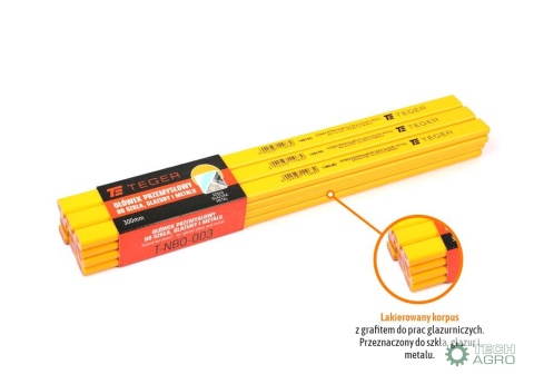 Ołówek przemysłowy - do szkła glazury imetalu / 300mm / TEGER (sprzedawane po 12 szt)