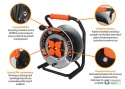 Przedłużacz bębnowy, przemysłowy HEAVY DUTY, 3X2,5mm, IP44, H07RN-F, cert. CE / 30M, Teger