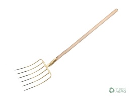 Widły gospodarcze 6-zębne do kiszonki /kukurydzy, na drewnianym trzonku, (dł. 1580 mm), kute, Teger