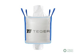 Worek BIG BAG 500kg. 90 x 90 x 90. 4 uchwyty. Lej zasypowy / Lej spustowy. Tasiemka /TEGER