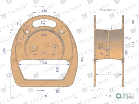 Zestaw ogrodowy 1/2" (wąż 20m. zestaw natryskowy. wieszak na wąż) / TEGER