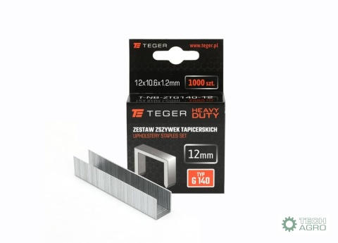 Zestaw zszywek tapicerskich HEAVY DUTY (typ G/140) 12/10,6/1,2mm / 1000 szt / TEGER