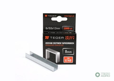 Zestaw zszywek tapicerskich HEAVY DUTY (typ G/140) 8/10,6/1,2mm / 1000 szt / TEGER