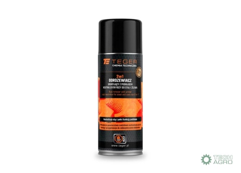 Odrdzewiacz gruntujący z podkładem - neutralizator rdzy do stali i żeliwa 2w1, 400ml, Teger