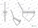 Sworzeń zaczepu z wygiętym uchwytem 25x130 TEGER