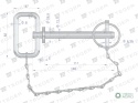 Sworzeń zaczepu z zawleczką i łańcuchem12.7x111x146 TEGER