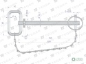 Sworzeń zaczepu z zawleczką i łańcuchem12.7x165x200 TEGER
