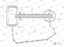 Sworzeń zaczepu z zawleczką i łańcuchem15.9x111x146 TEGER