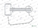 Sworzeń zaczepu z zawleczką i łańcuchem19x103x140 TEGER
