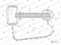 Sworzeń zaczepu z zawleczką i łańcuchem19x110x145 TEGER