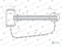 Sworzeń zaczepu z zawleczką i łańcuchem22x165x200 TEGER