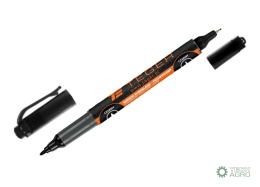 Marker budowlano - przemysłowy - czarny/ dwustronny (końcówka 0.5/1.0 mm tusz czarny permanentny wodoodporny ) / TEGER (sprzedaw