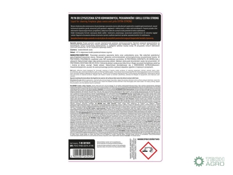 Płyn do czyszczenia szyb kominkowych, piekarników i grili EXTRA STRONG, 1l - atomizer, Teger