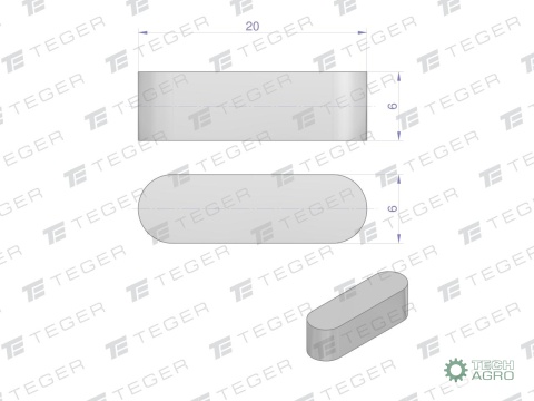 Wpust pryzmatyczny 6x6x20 TEGER, (sprzedawane po 10)