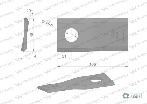 NOŻYK KOS.KUHN PR.105X48X40 MM WARYŃSKI NOŻYK KOS.KUHN PR.105X48X40 MM WARYŃSKI