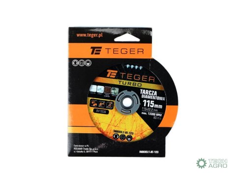 Tarcza diamentowa TURBO 115x22.23 mm TEGER Tarcza diamentowa TURBO 115x22.23 mm TEGER