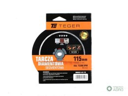 Tarcza diamentowa segmentowa 115x22.23 mm do cięcia betonu TEGER