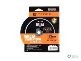 Tarcza diamentowa segmentowa 125x22.23 mm do cięcia betonu TEGER