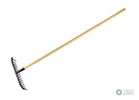 Grabie metalowe do kamienia 18 zębne na drewnianym trzonku - Extra strong / TEGER (pakowane po 5 szt) Grabie metalowe do kamienia 18 zębne na drewnianym trzonku - Extra strong / TEGER (pakowane po 5 szt)