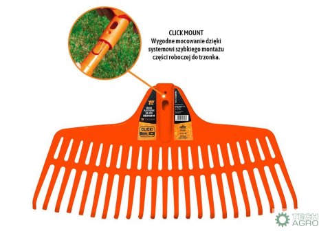 Grabie plastikowe do liści rozmiar M (mocowanie CLICK) / TEGER Grabie plastikowe do liści rozmiar M (mocowanie CLICK) / TEGER