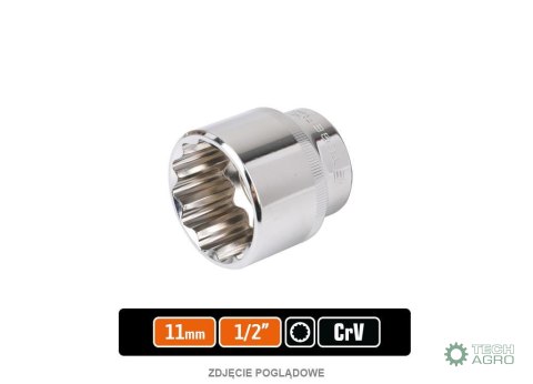 Klucz nasadowy 1/2" dwunastokątny 11 mm / TEGER Klucz nasadowy 1/2" dwunastokątny 11 mm / TEGER