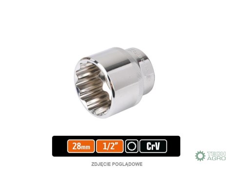 Klucz nasadowy 1/2" dwunastokątny 28 mm / TEGER Klucz nasadowy 1/2" dwunastokątny 28 mm / TEGER