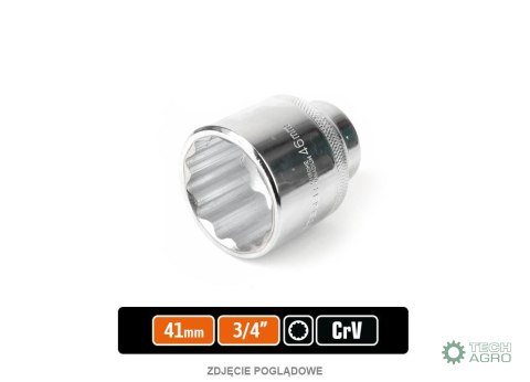 Klucz nasadowy 3/4" dwunastokątny 41 mm / TEGER Klucz nasadowy 3/4" dwunastokątny 41 mm / TEGER