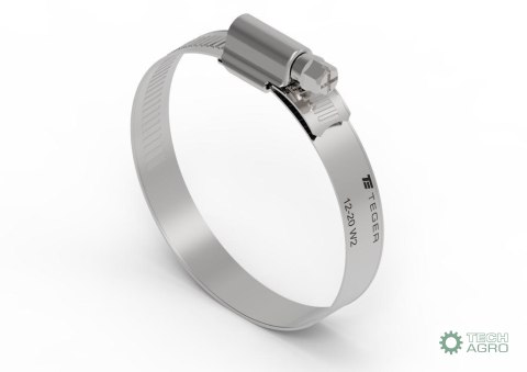 Opaska zaciskowa wzmocniona 12-20 ślimakowa (obejma W2 - stal nierdzewna) szerkość 12mm TEGER