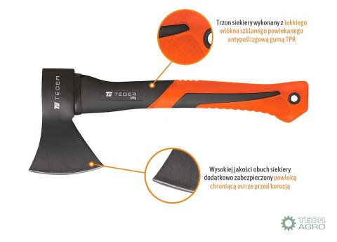 Siekiera uniwersalna z trzonkiem fiberglass 600 g / TEGER Siekiera uniwersalna z trzonkiem fiberglass 600 g / TEGER