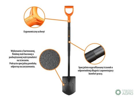 Szpadel szpiczasty na metalowym trzonku / TEGER Szpadel szpiczasty na metalowym trzonku / TEGER