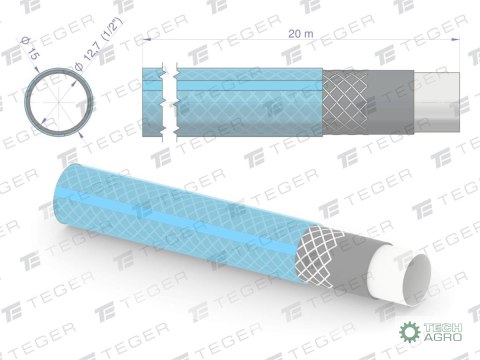 Wąż ogrodowy "STANDARD PLUS" FI 1/2". 20m / TEGER Wąż ogrodowy "STANDARD PLUS" FI 1/2". 20m / TEGER