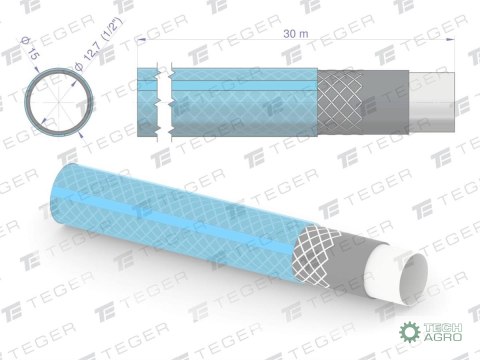 Wąż ogrodowy "STANDARD PLUS" FI 1/2". 30m / TEGER Wąż ogrodowy "STANDARD PLUS" FI 1/2". 30m / TEGER