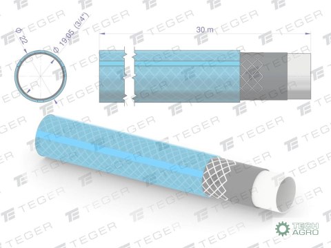 Wąż ogrodowy "STANDARD PLUS" FI 3/4". 30m / TEGER Wąż ogrodowy "STANDARD PLUS" FI 3/4". 30m / TEGER