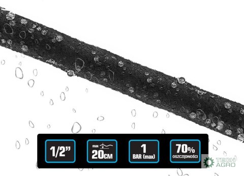 Wąż ogrodowy - kroplujący FI 1/2". 40m / TEGER Wąż ogrodowy - kroplujący FI 1/2". 40m / TEGER