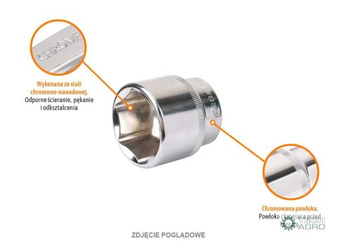 Klucz nasadowy 1/2" sześciokątny 18 mm / TEGER Klucz nasadowy 1/2" sześciokątny 18 mm / TEGER