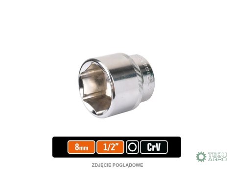 Klucz nasadowy 1/2" sześciokątny 8 mm / TEGER Klucz nasadowy 1/2" sześciokątny 8 mm / TEGER