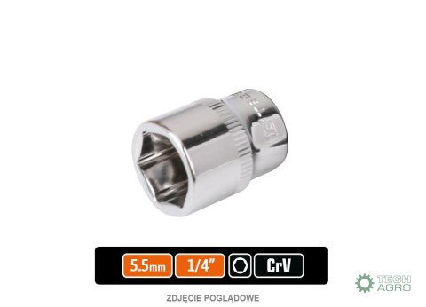 Klucz nasadowy 1/4" sześciokątny 5.5 mm / TEGER Klucz nasadowy 1/4" sześciokątny 5.5 mm / TEGER