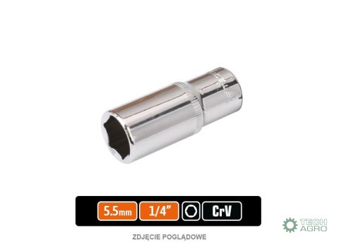 Klucz nasadowy 1/4" sześciokątny długi 5.5 mm / TEGER Klucz nasadowy 1/4" sześciokątny długi 5.5 mm / TEGER