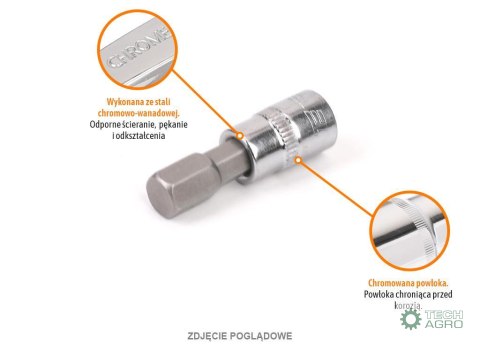 Klucz nasadowy 1/4" z bitem HEX 37 mm/H5 /TEGER Klucz nasadowy 1/4" z bitem HEX 37 mm/H5 /TEGER