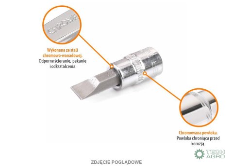 Klucz nasadowy 1/4" z bitem SL 37 mm/SL5 / TEGER Klucz nasadowy 1/4" z bitem SL 37 mm/SL5 / TEGER