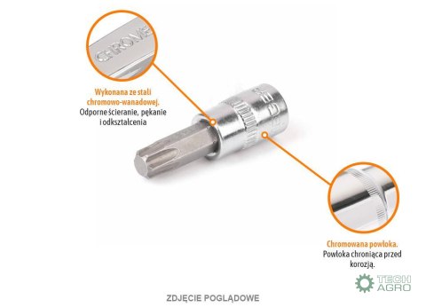 Klucz nasadowy 1/4" z bitem TORX 37 mm/T27 /TEGER Klucz nasadowy 1/4" z bitem TORX 37 mm/T27 /TEGER