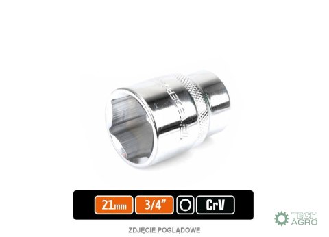 Klucz nasadowy 3/4" sześciokątny 21 mm / TEGER Klucz nasadowy 3/4" sześciokątny 21 mm / TEGER