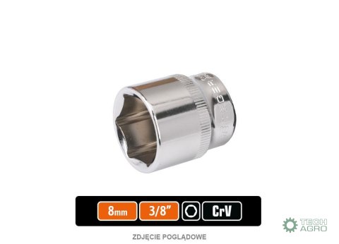 Klucz nasadowy 3/8" sześciokątny 8 mm / TEGER Klucz nasadowy 3/8" sześciokątny 8 mm / TEGER