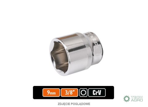 Klucz nasadowy 3/8" sześciokątny 9 mm / TEGER Klucz nasadowy 3/8" sześciokątny 9 mm / TEGER
