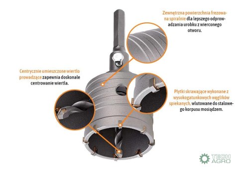 Wiertło do betonu koronowe - uchwyt HEX mm / 65 mm / TEGER Wiertło do betonu koronowe - uchwyt HEX mm / 65 mm / TEGER